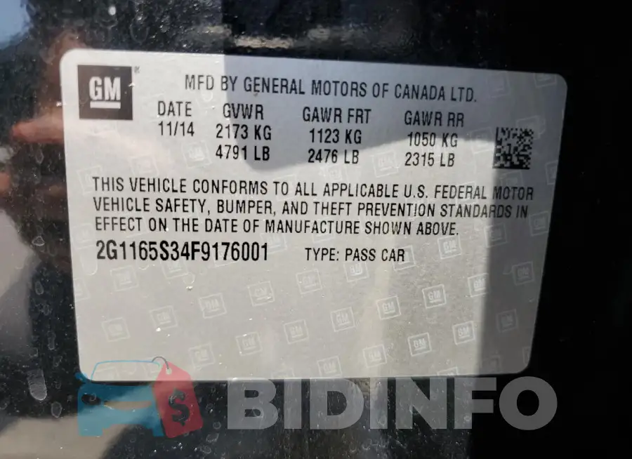 2G1165S34F9176001 Photo# 12