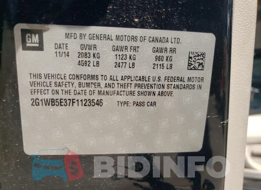 2G1WB5E37F1123546 Photo# 12