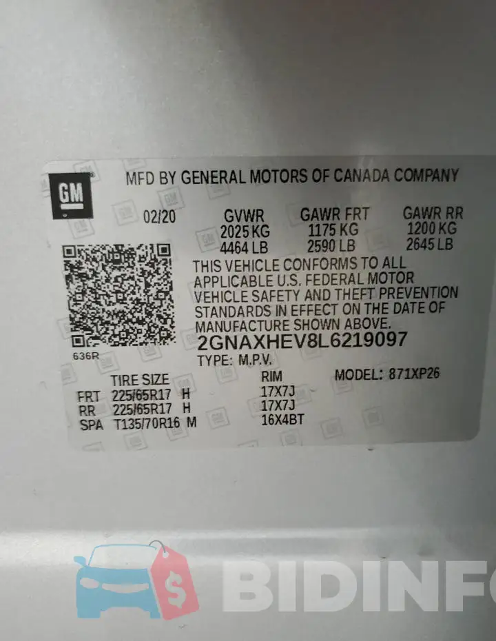 2GNAXHEV8L6219097 Photo# 13