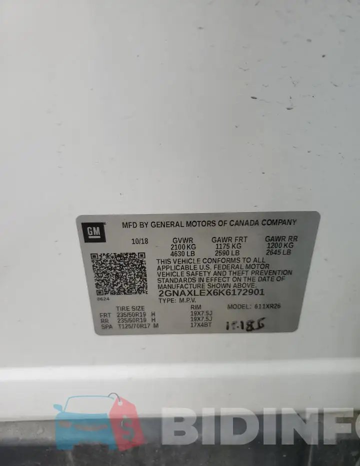2GNAXLEX6K6172901 Photo# 12
