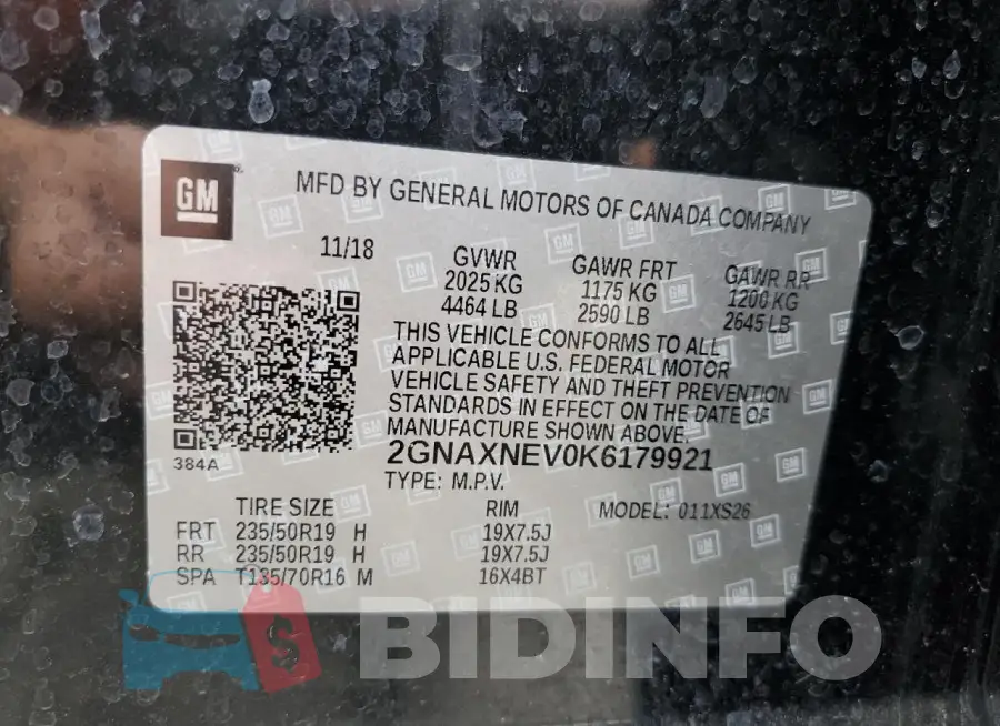 2GNAXNEV0K6179921 Photo# 13