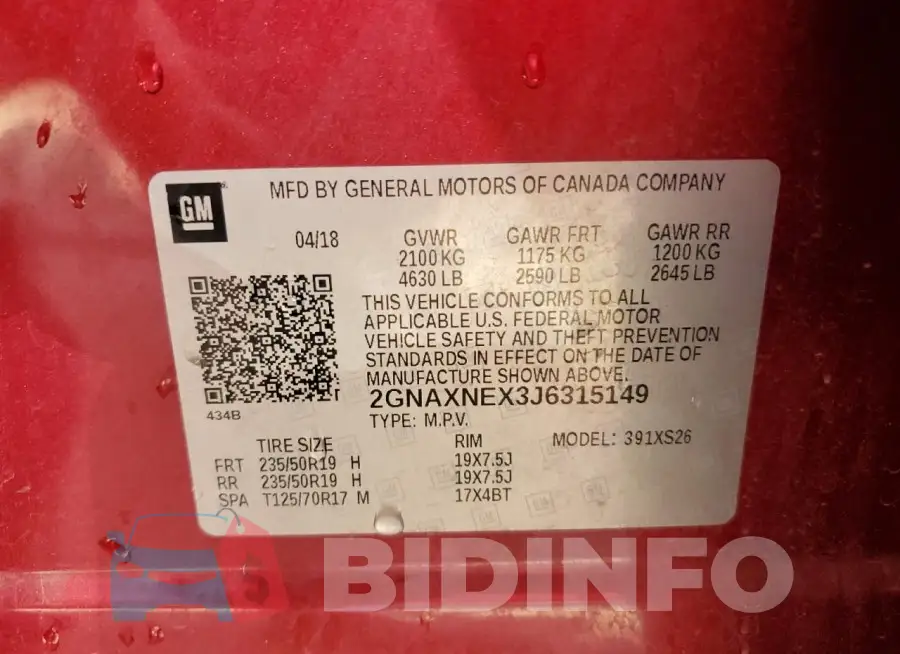 2GNAXNEX3J6315149 Photo# 13