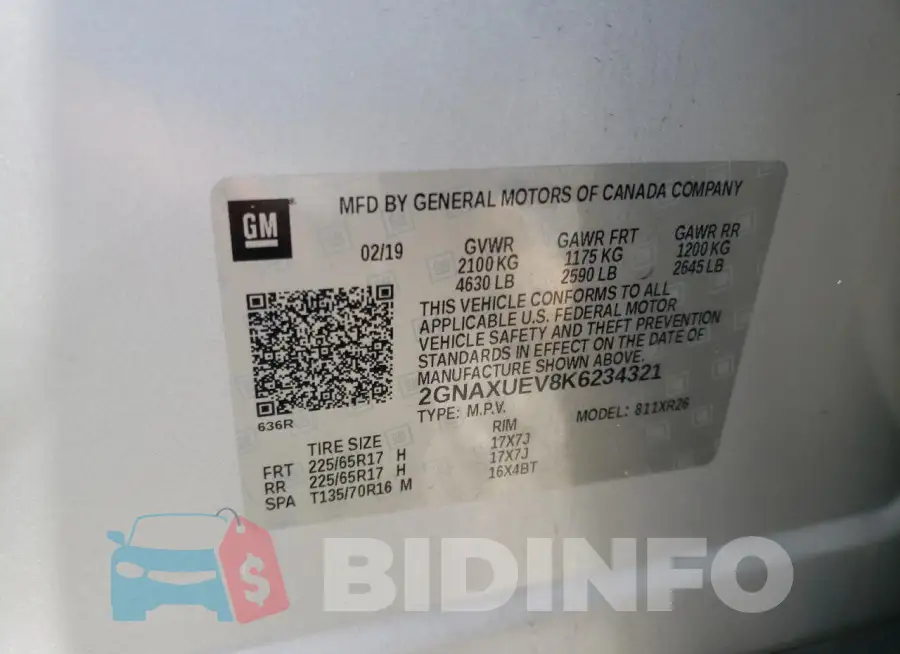 2GNAXUEV8K6234321 Photo# 13