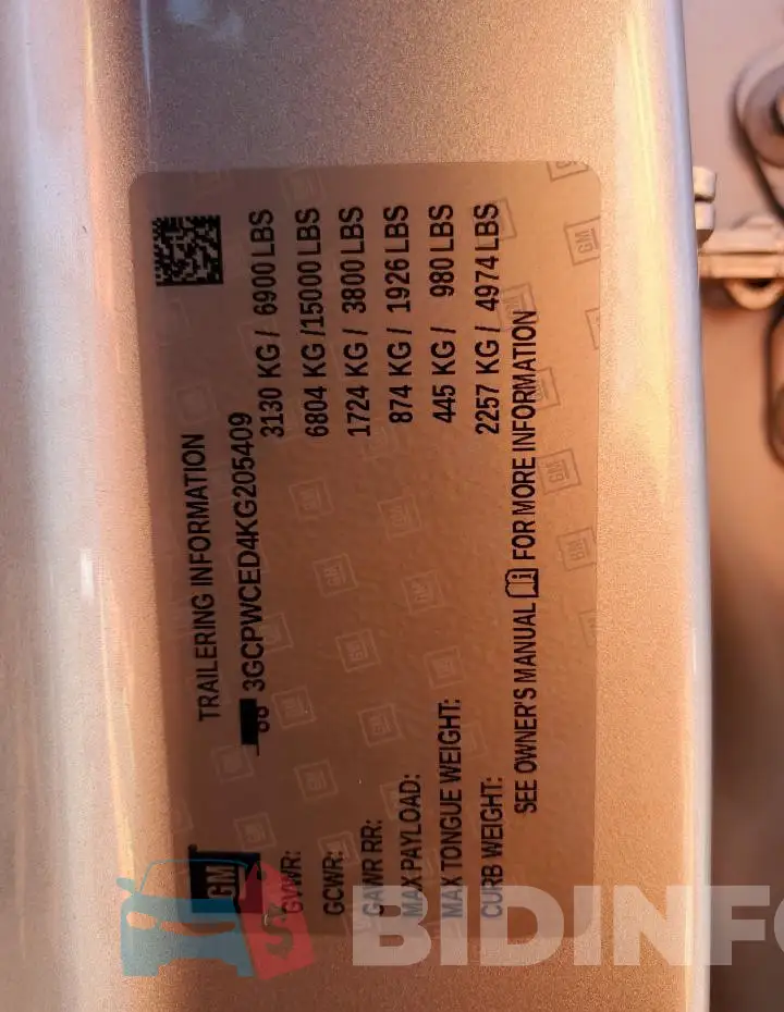3GCPWCED4KG205409 Photo# 13