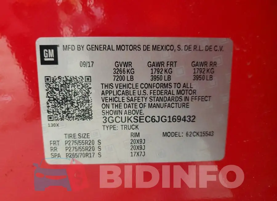 3GCUKSEC6JG169432 Photo# 12