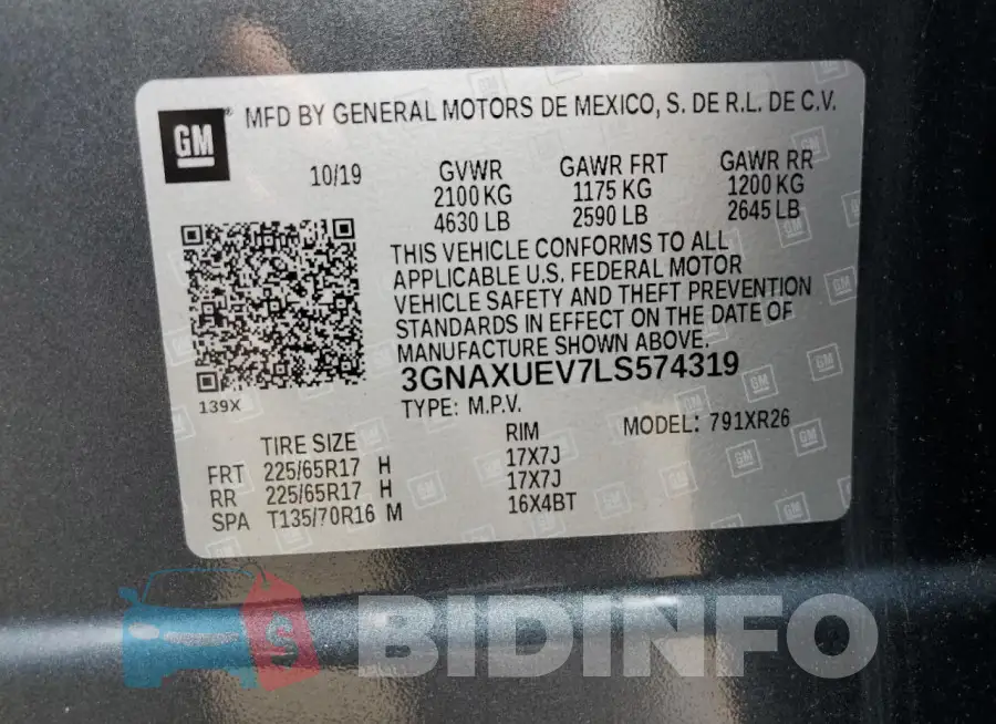 3GNAXUEV7LS574319 Photo# 13