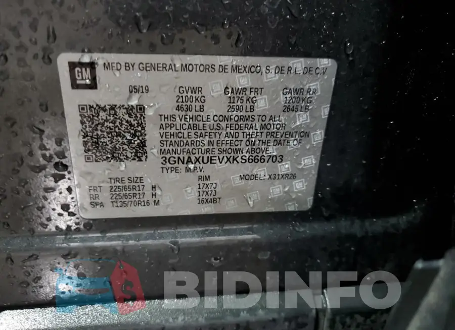 3GNAXUEVXKS666703 Photo# 12
