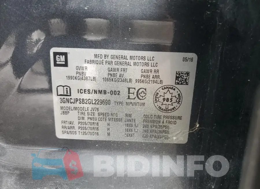 3GNCJPSB2GL229690 Photo# 13