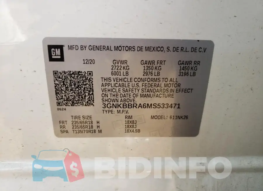 3GNKBBRA6MS533471 Photo# 13