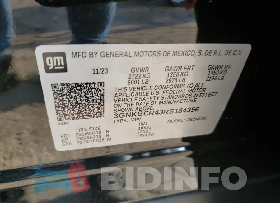 3GNKBCR43RS184356 Photo# 13