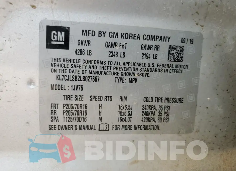 KL7CJLSB2LB027667 Photo# 12
