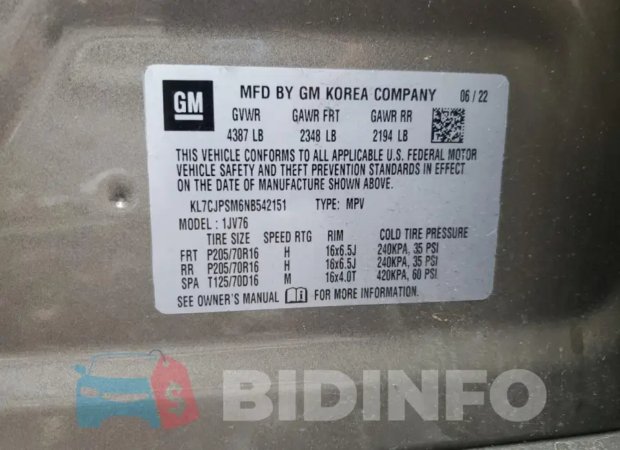 KL7CJPSM6NB542151 Photo# 13