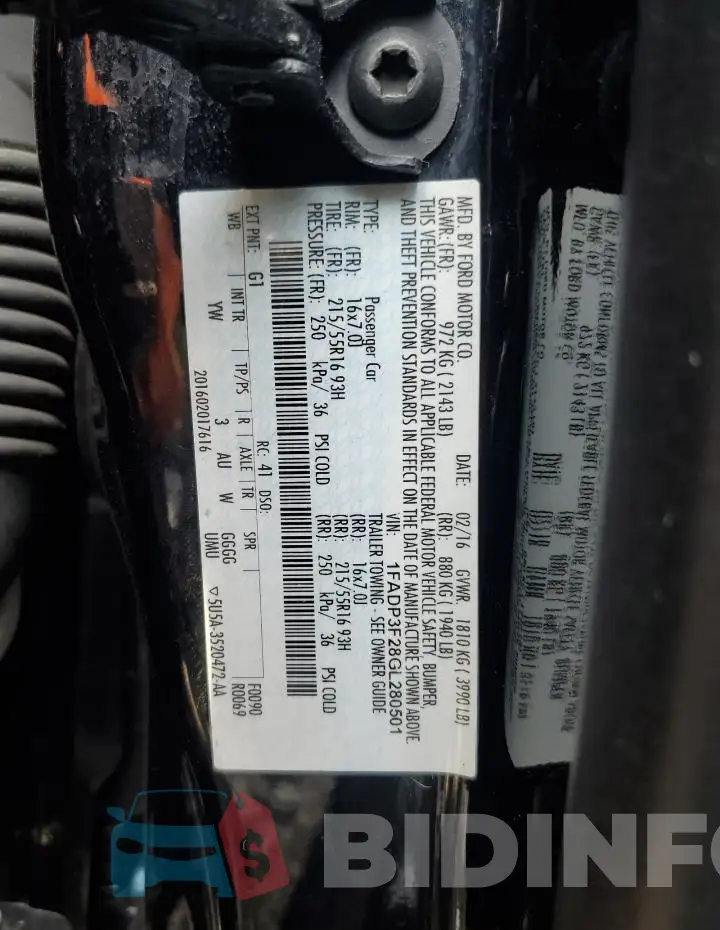 1FADP3F28GL280501 Photo# 12