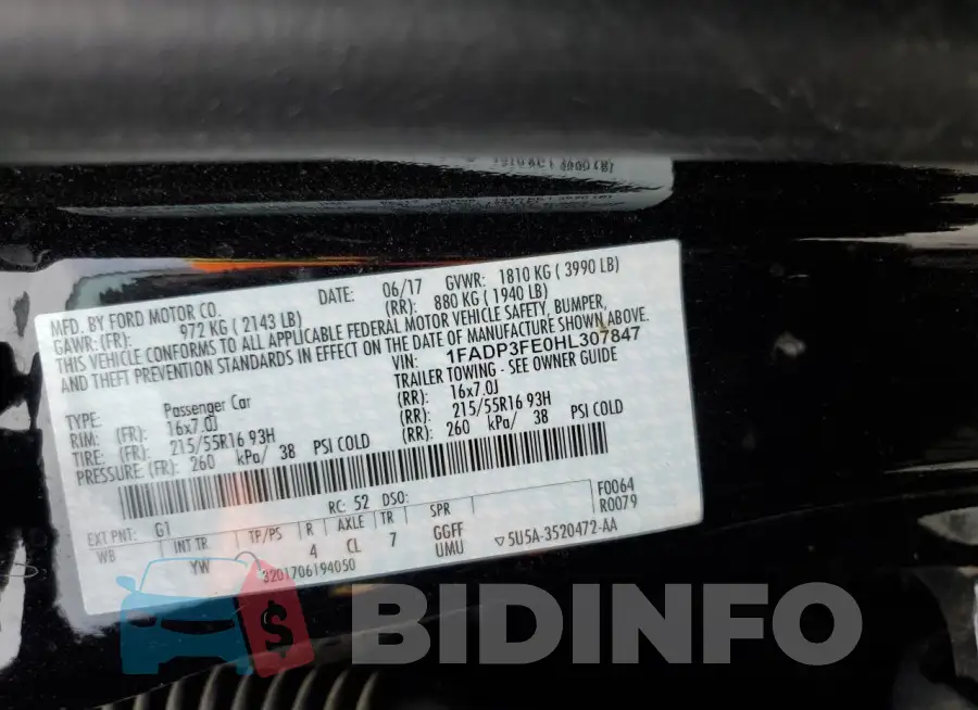 1FADP3FE0HL307847 Photo# 12