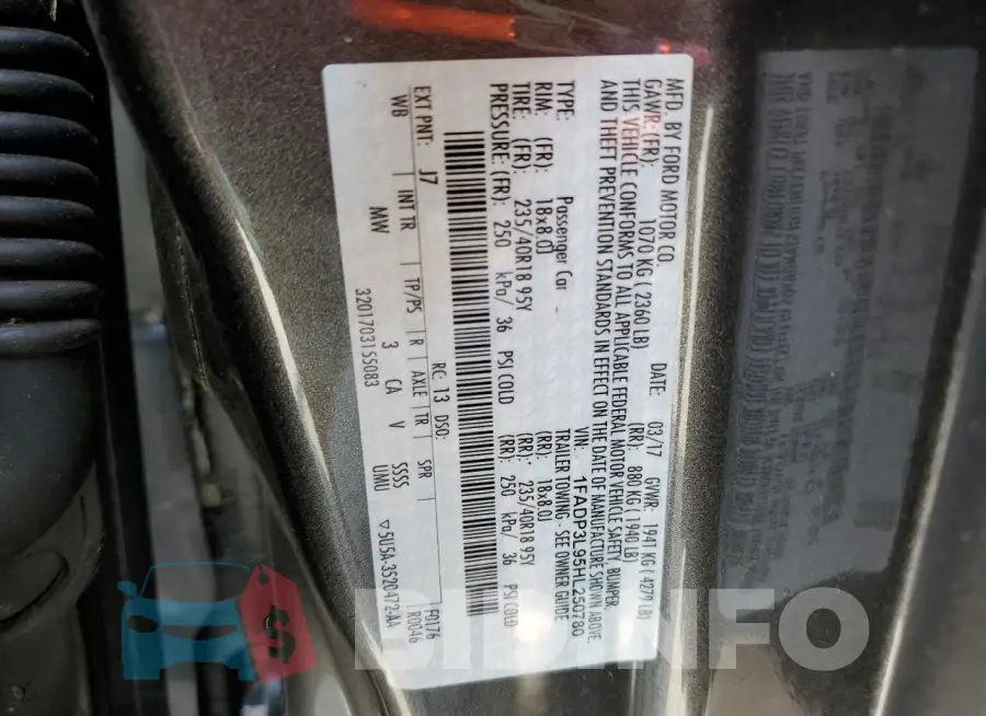 1FADP3L95HL250780 Photo# 13