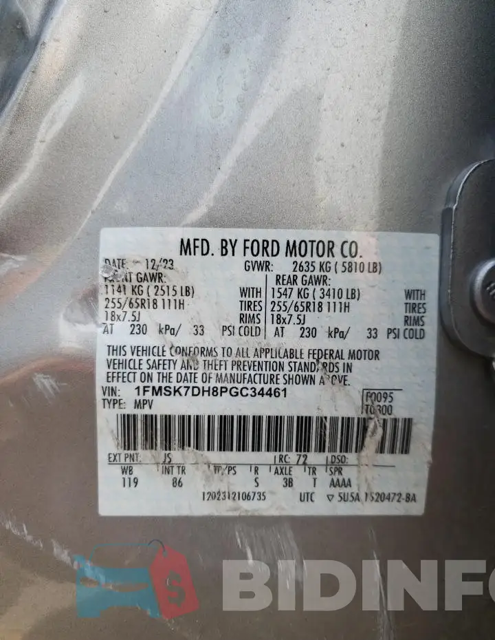 1FMSK7DH8PGC34461 Photo# 14