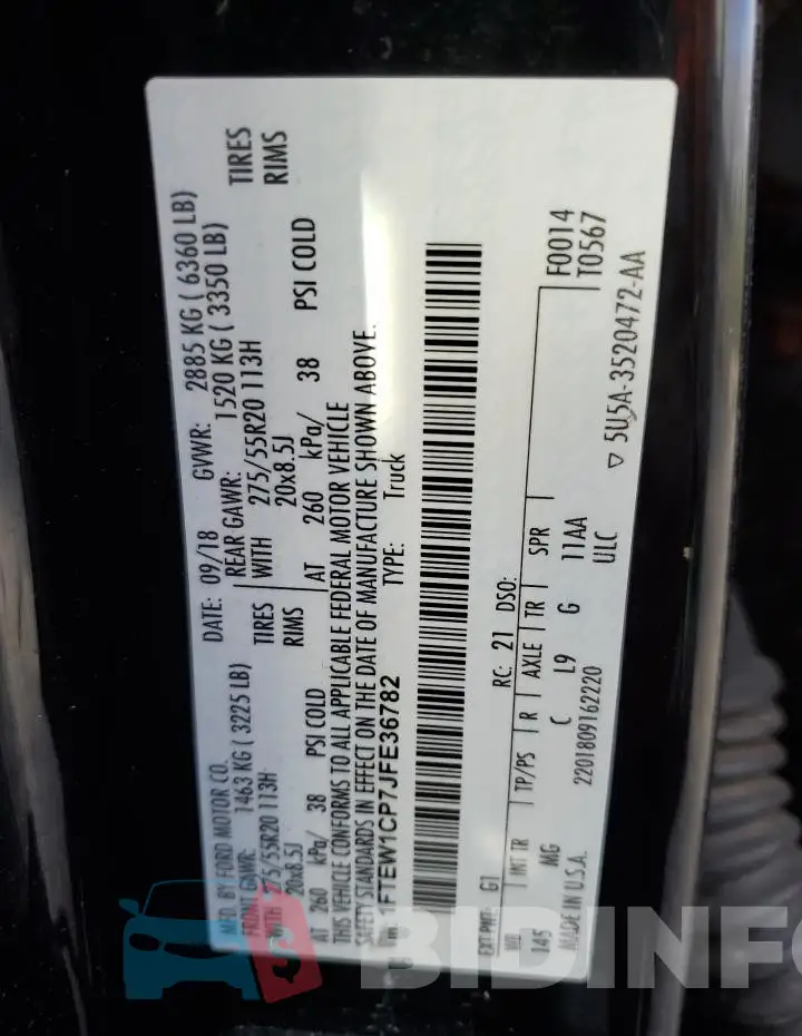 1FTEW1CP7JFE36782 Photo# 12