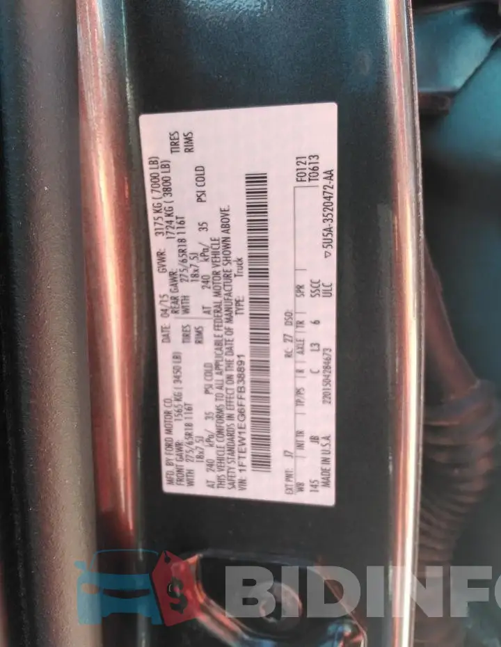 1FTEW1EG6FFB38891 Photo# 12