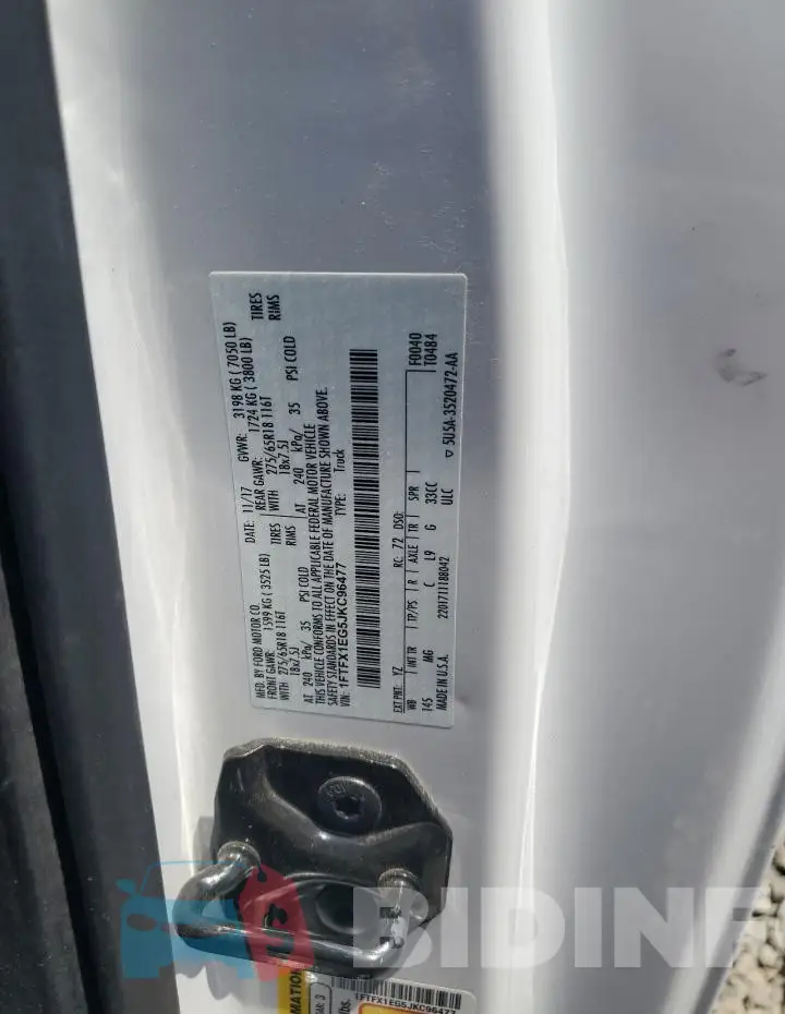 1FTFX1EG5JKC96477 Photo# 13
