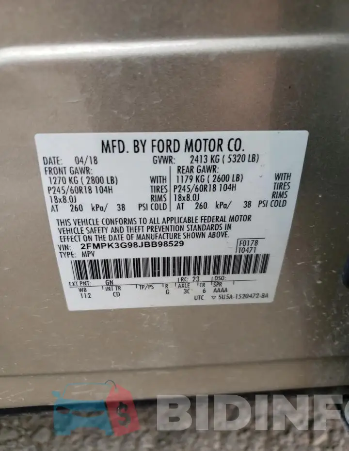 2FMPK3G98JBB98529 Photo# 13