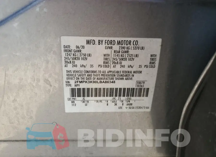 2FMPK3K90LBA86348 Photo# 13