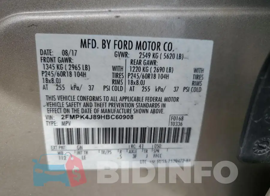 2FMPK4J89HBC60908 Photo# 12