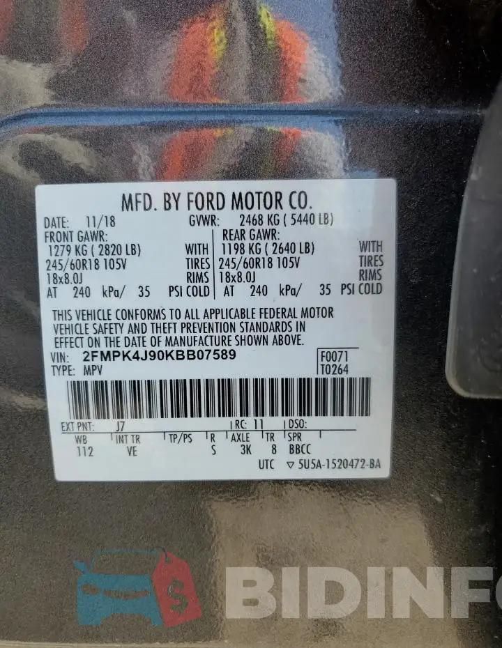 2FMPK4J90KBB07589 Photo# 13