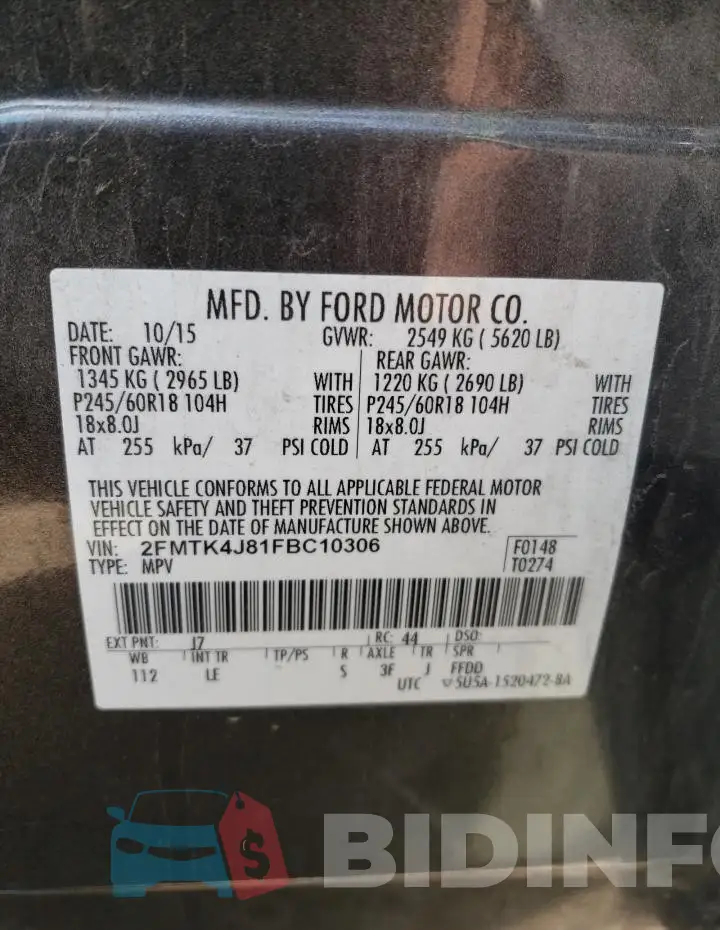 2FMTK4J81FBC10306 Photo# 13