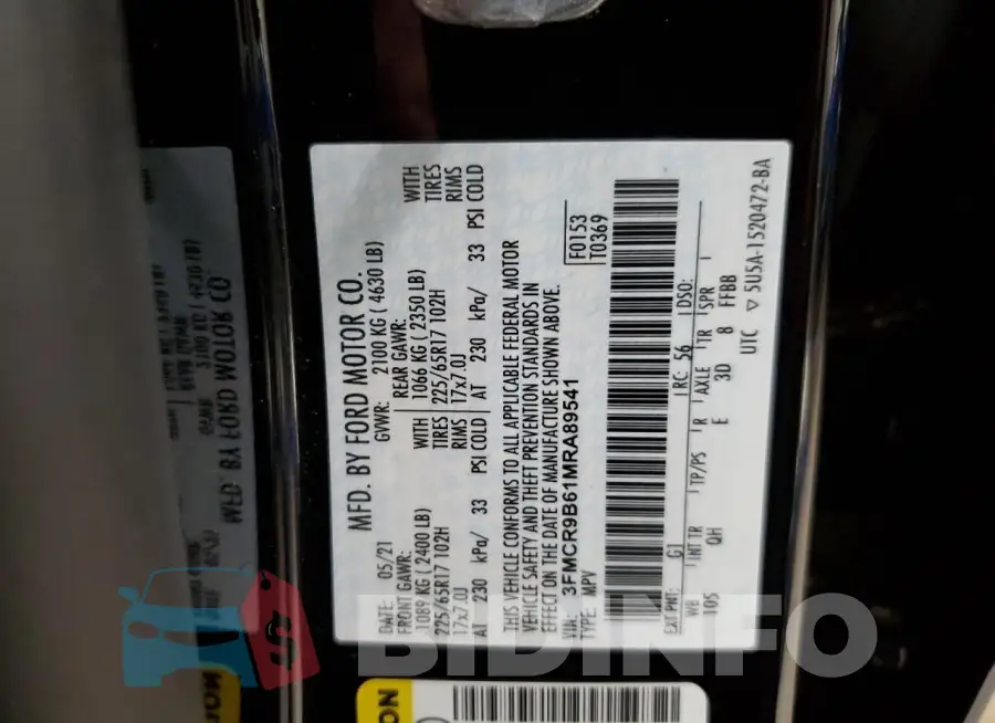 3FMCR9B61MRA89541 Photo# 13