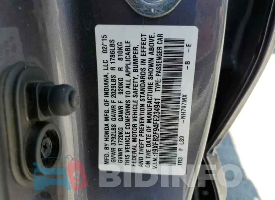 19XFB2F94FE234941 Photo# 12