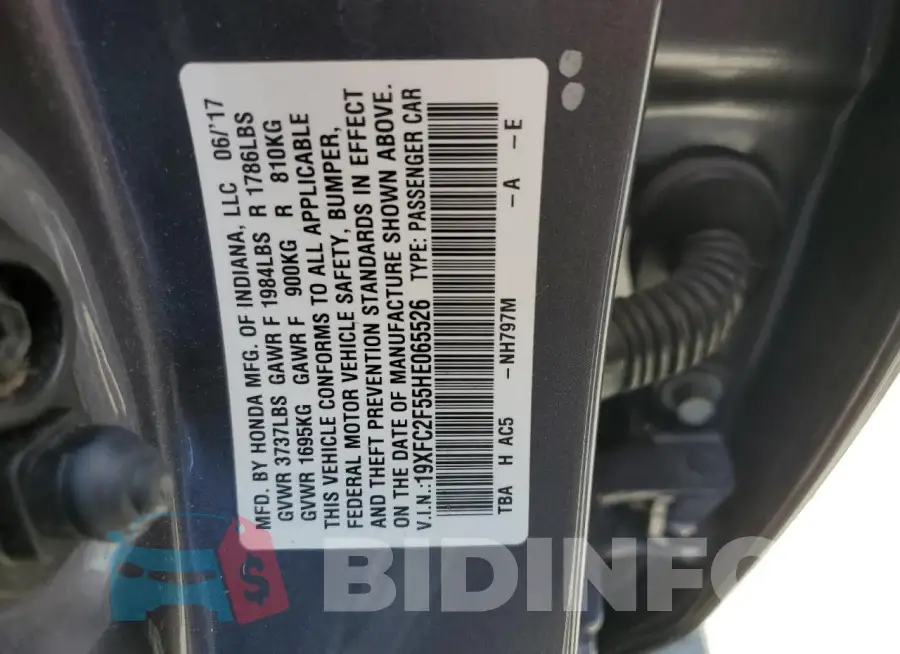 19XFC2F55HE065526 Photo# 12