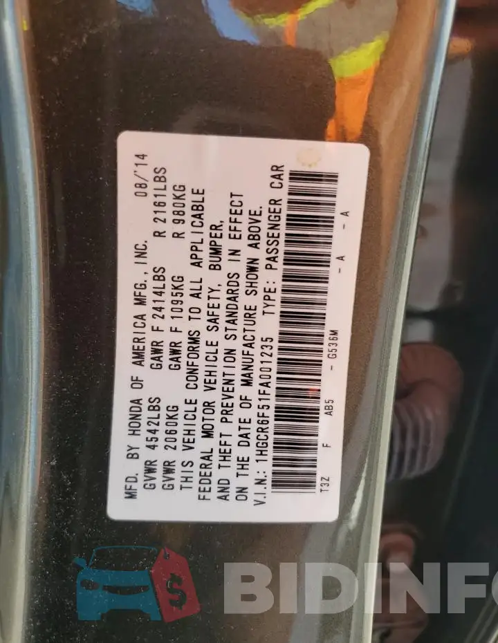 1HGCR6F51FA001235 Photo# 12