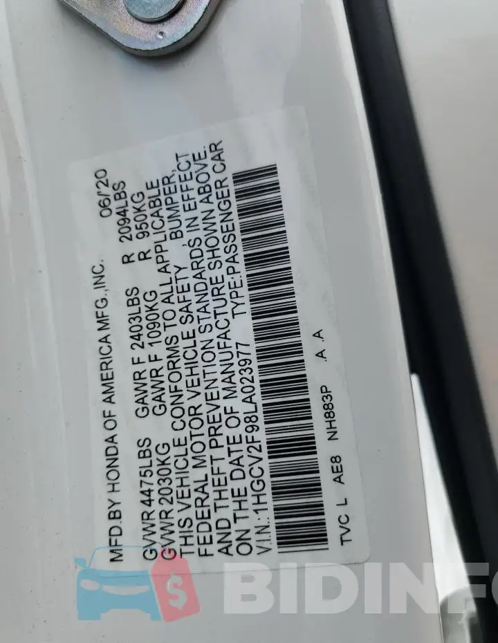 1HGCV2F98LA023977 Photo# 12