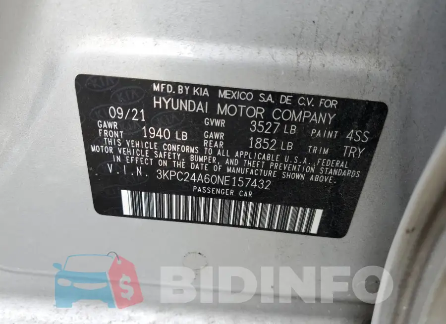 3KPC24A60NE157432 Photo# 12