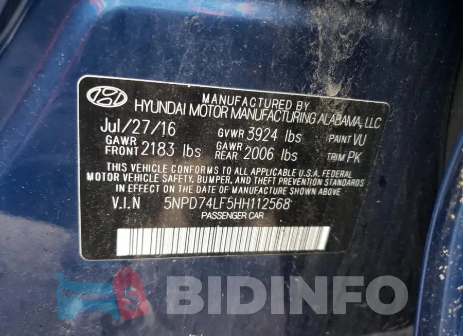 5NPD74LF5HH112568 Photo# 12