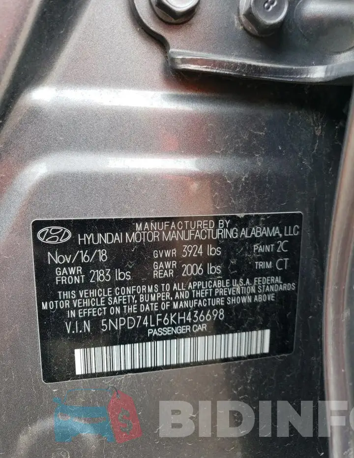 5NPD74LF6KH436698 Photo# 12