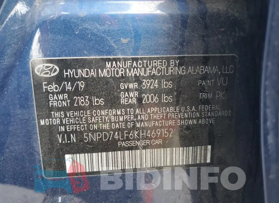 5NPD74LF6KH469152 Photo# 13