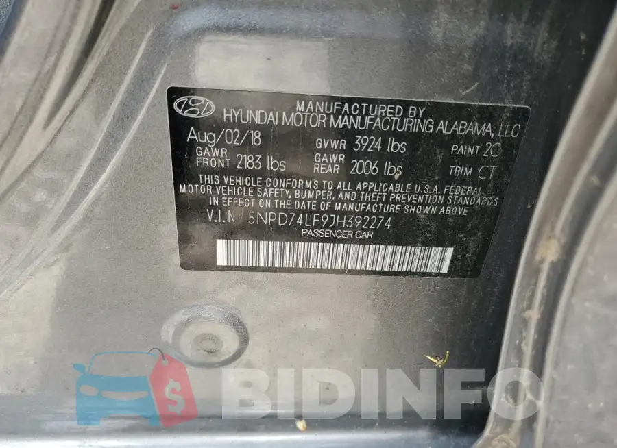 5NPD74LF9JH392274 Photo# 12