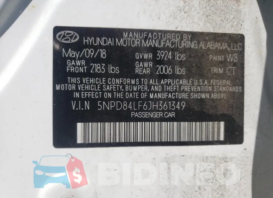 5NPD84LF6JH361349 Photo# 13