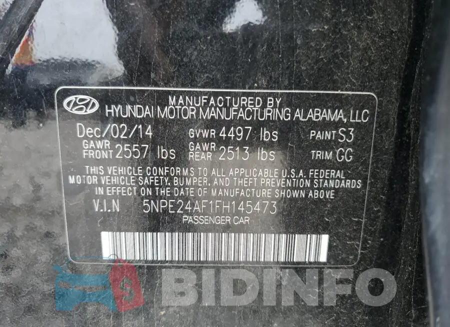 5NPE24AF1FH145473 Photo# 12