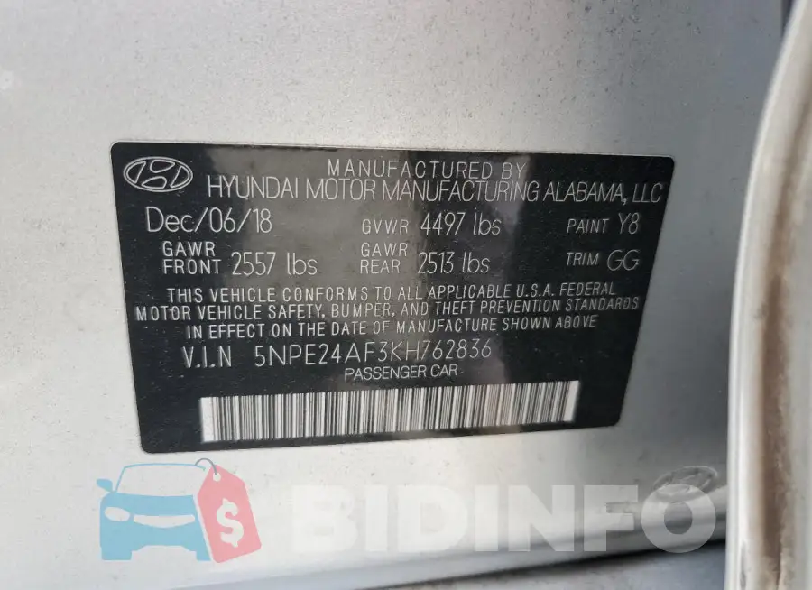 5NPE24AF3KH762836 Photo# 12