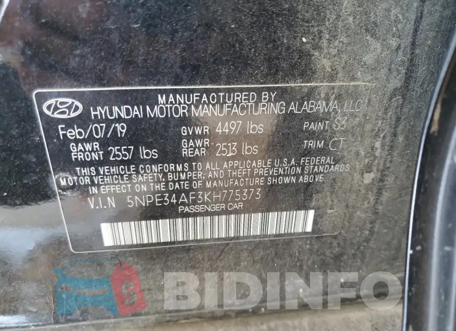 5NPE34AF3KH775373 Photo# 13