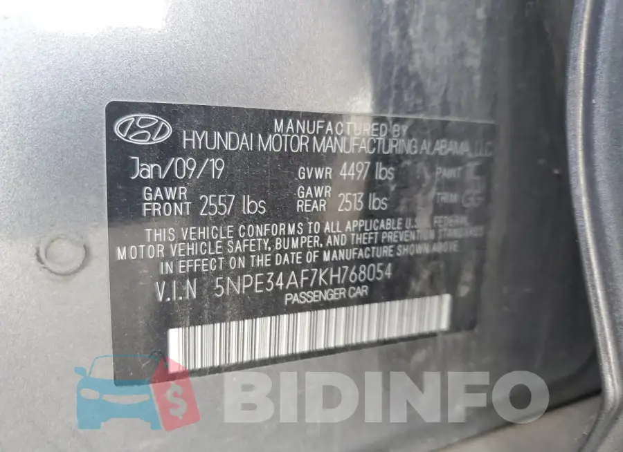 5NPE34AF7KH768054 Photo# 13