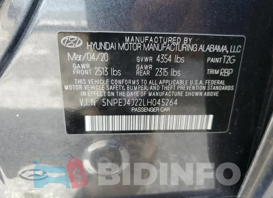 5NPEJ4J22LH045264 Photo# 13