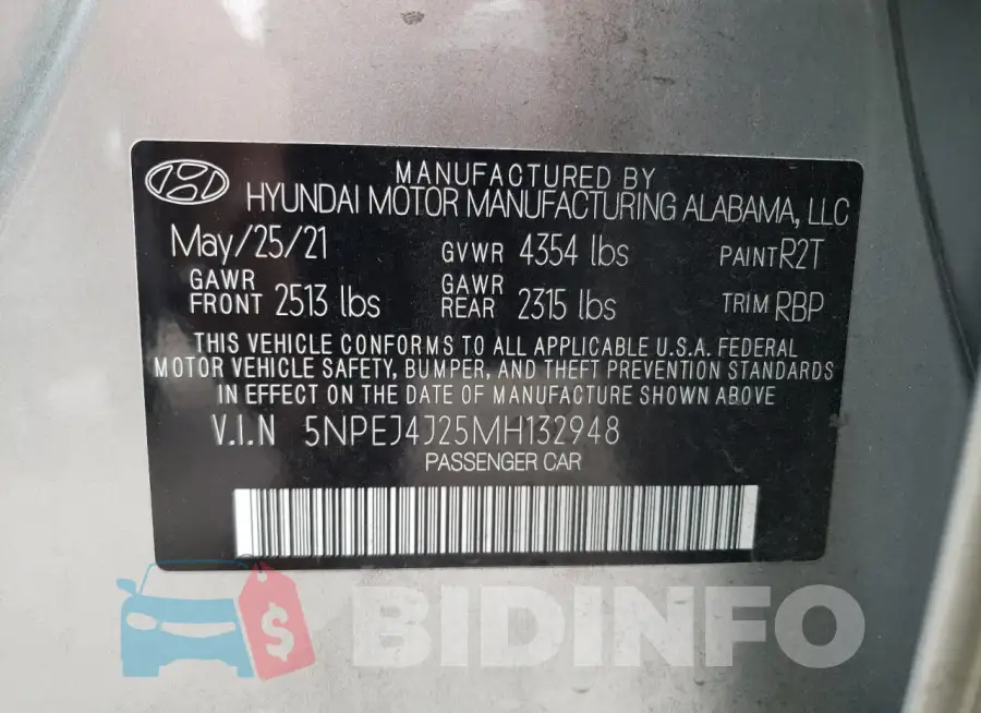 5NPEJ4J25MH132948 Photo# 12