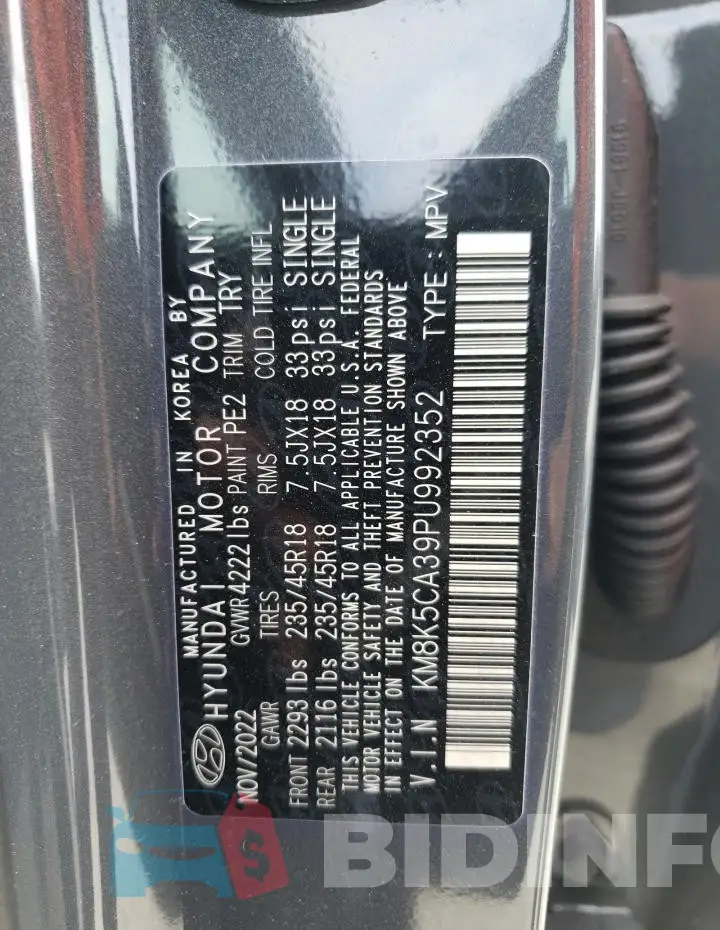 KM8K5CA39PU992352 Photo# 14