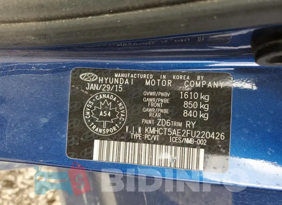 KMHCT5AE2FU220426 Photo# 12