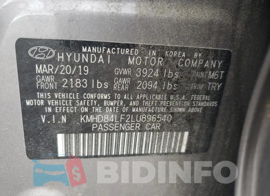 KMHD84LF2LU896540 Photo# 12