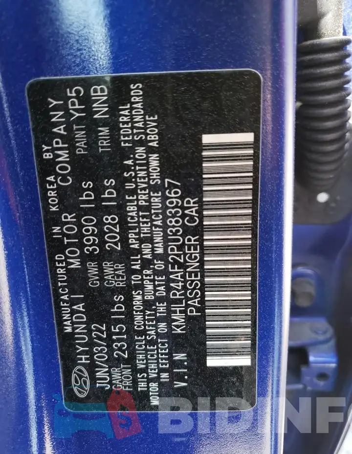 KMHLR4AF2PU383967 Photo# 13