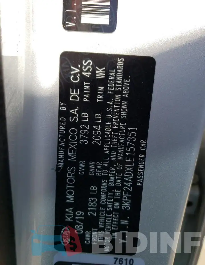 3KPF24ADXLE157351 Photo# 12